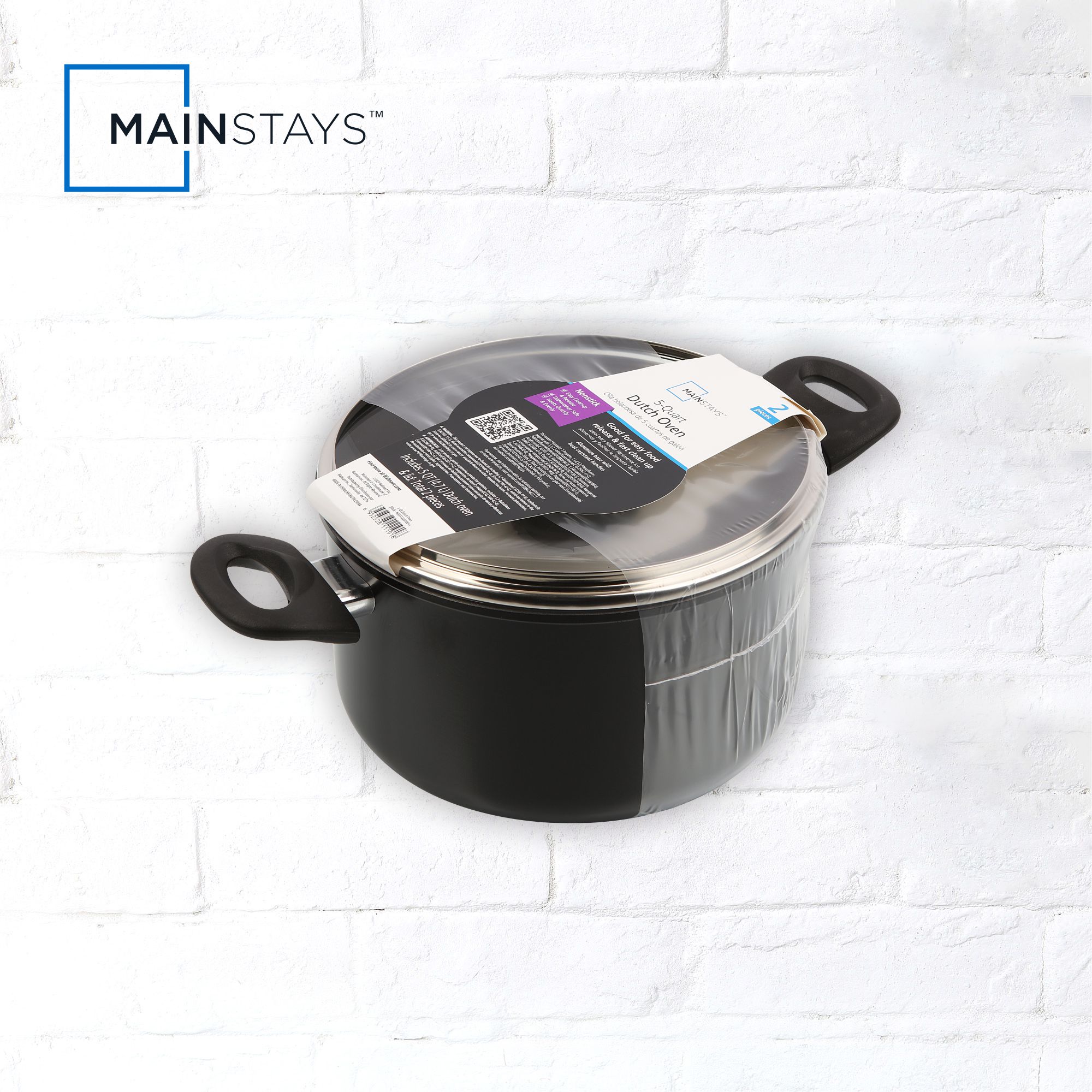 Mainstays 5-Quart Aluminum Non-Stick Dutch Oven, Black photo 8