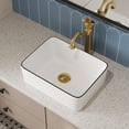 thumbnail image 2 of Liberty 16 in. Rectangular Ceramic Bathroom Vessel Sink Art Basin in White and Black Rim Faucet Not Included   DV-1V0317, 2 of 12