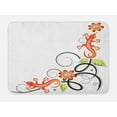 thumbnail image 1 of Tribal Bath Mat, Small Baby Lizard Flowers and Leaves with Oriental Ethnic Lines Print, Non-Slip Plush Mat Bathroom Kitchen Laundry Room Decor, 29.5 X 17.5 Inches, Orange Green Black White, Ambesonne, 1 of 2