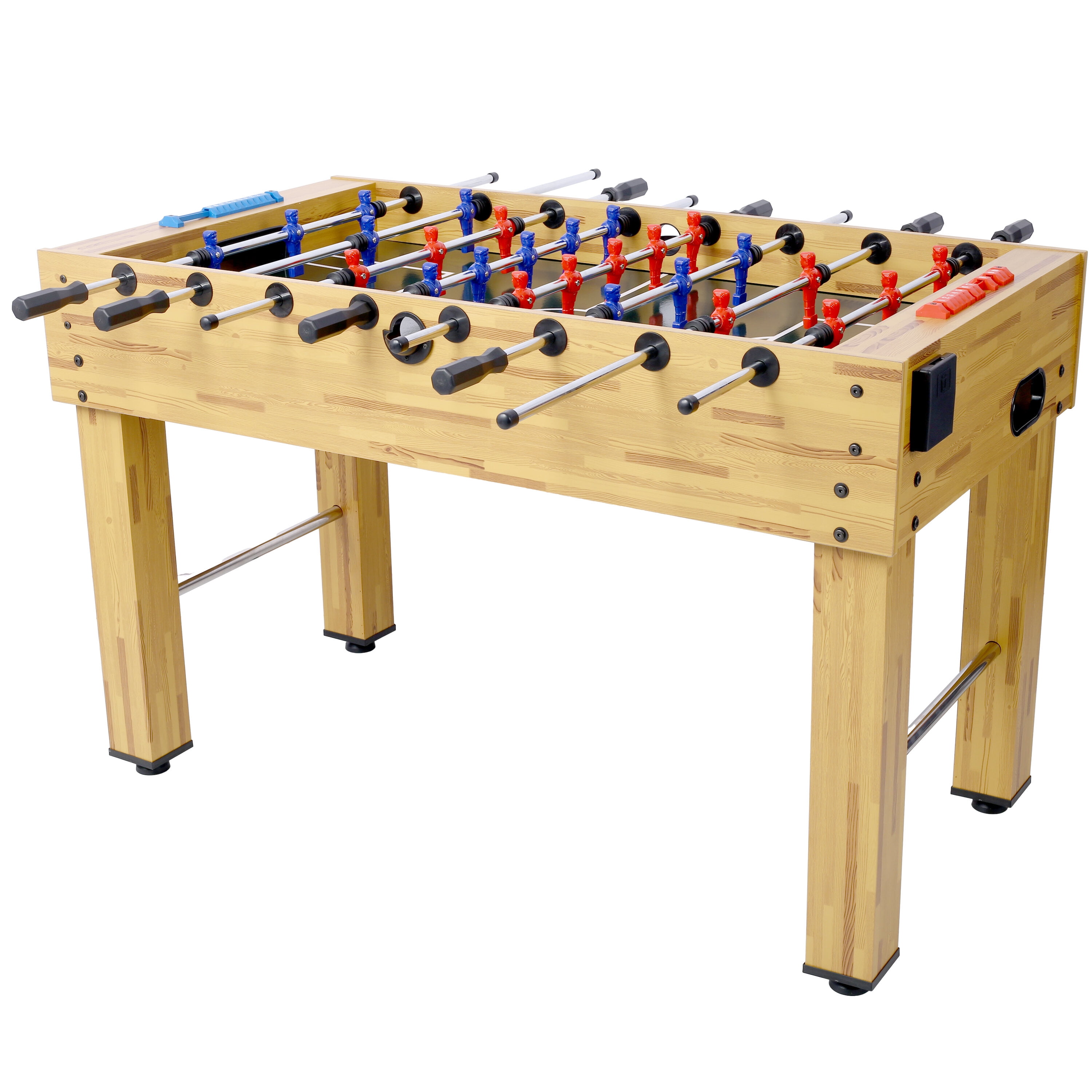 , 54-Inch Hurricane Foosball Table for Family Game Rooms with Light Cherry Finish, Analog Scoring and Free Accessories, Brown ,Mdf+Steel ,