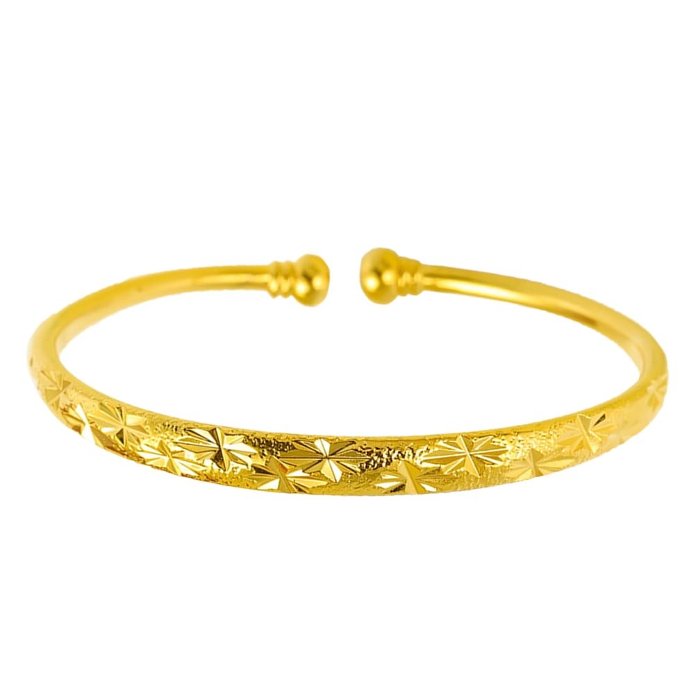 Plain Gold Bracelet Gold Bangle Bracelet Simple Real Gold - Etsy