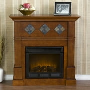 Southern Enterprises Monticello Walnut Electric Fireplace
