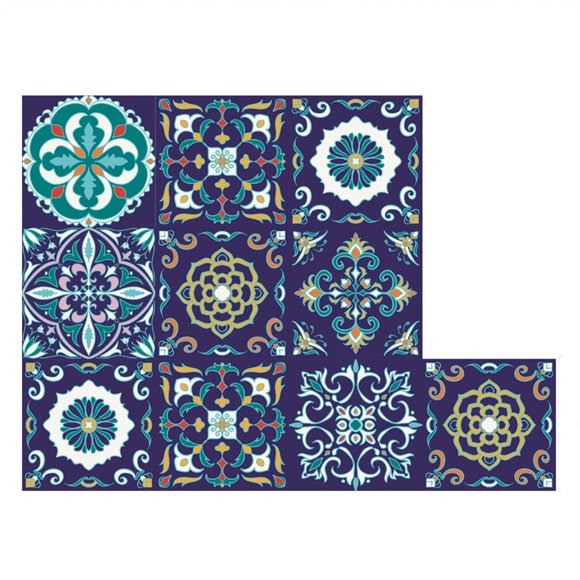 10 Sheet Peel and Stick Backsplash Mandala Self Adhesive Kitchen Backsplash Tile Waterproof Moroccan Peel and Stick Wall Tiles Peel and Stick for Kitchen Bathroom Fireplace Laundry Room 4"x4"