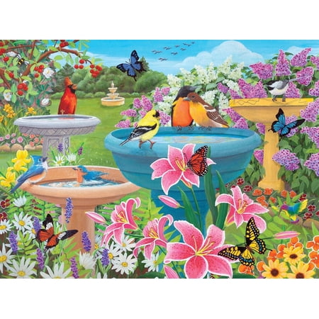 Bits & Pieces 500-PC Birdbath Haven Puzzle by Kathy Bambeck 18×24in