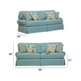 thumbnail image 4 of American Furniture Classics Model 8-040M-S275A Coastal Aqua Series Sleeper Sofa with Four Accent Pillows, 4 of 8