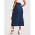 thumbnail image 4 of DARING DIVA Women's Long Denim Spring Slit Midi Jean Skirts XX-Large Dark Blue, 4 of 7