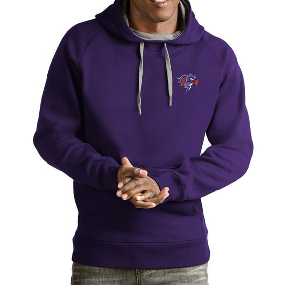 Men's Antigua Purple Halifax Thunderbirds Victory Pullover Hoodie
