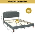 thumbnail image 4 of Costway Full Upholstered Bed Frame Adjustable Diamond Button Headboard Easy Assembly, 4 of 10
