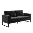 thumbnail image 5 of CosmoLiving Adley Coil Futon, Black Velvet with Black Metal Base, 5 of 21
