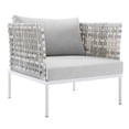 thumbnail image 6 of Modway Harmony 8-Piece  Sunbrella® Basket Weave Outdoor Patio Aluminum Seating Set in Taupe Gray, 6 of 10