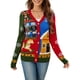 thumbnail image 3 of Suéteres Navideños para Mujer, Suaves, de Larga y Cuello en V, de Punto Navideño. Rojo XXL, 3 of 9
