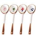 thumbnail image 1 of 4Pcs Long Handle Spoon Ceramic Spoon Reusable Ceramic Spoon Porridge Spoon Home Spoons, 1 of 8