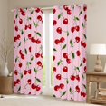 thumbnail image 2 of Feelyou Fresh Cherry Print Black Out Curtains, Girly Pink Curtains Pack of 2 (42x63 Each), Cartoon Fruit Bedroom Curtains, Curtains and Drapes Bedroom Decoration, 2 of 6