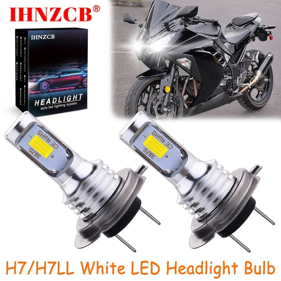 IHNZCB H7 for Kawasaki Ninja 300 650 Zx6r White Led Headlight Bulb,YTB,Y41