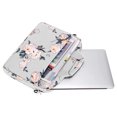 thumbnail image 4 of MOSISO Laptop Shoulder Bag for MacBook Air Pro 15 16 inch A2941 A2485 A2141 A1398,15-15.6 inch Notebook,Camellia Messenger Bag with Adjustable Depth at Bottom, Gray, 4 of 7