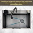 thumbnail image 6 of Strictly Sinks 33 Inch Waterfall Kitchen Sink with Glass Rinser–16 Gauge Drop In Kitchen Sink with 360° Pull-Out Faucet,Waterfall Sprayer,Wood Cutting Board,Colander,Drain & Kitchen Sink Accessories, 6 of 7