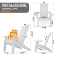 thumbnail image 4 of WINSOON 2-Piece All Weather HIPS Outdoor Adirondack Cup Holder Chair and Table set-White, 4 of 4