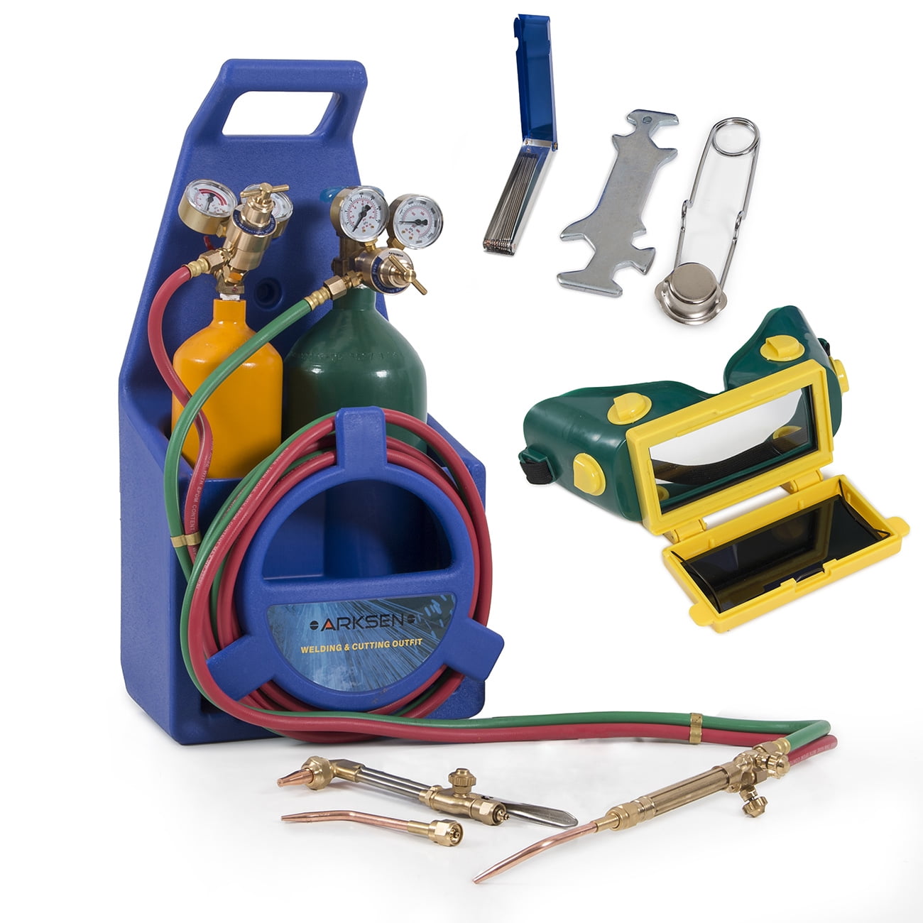 Arksen Professional Torch Kit, Oxygen & Acetylene Oxy w Tank, Blue by ARKSEN
