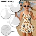 thumbnail image 4 of DISNIMO Rooster Sunflower Print Girls One Piece Swimsuits Sleeveless Swim Dress Soft U Neck Bathing Suit Skirted Hawaiian Summer Swimwear, 4 of 8