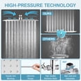 thumbnail image 4 of Harigal 10 Inch Coverage High Pressure Rain Shower Head Combo,  Wide Rainfall & 5 Spray Handheld Shower with Adjustable Extension Arm, Dual Anti-Clog Nozzles for Ultimate Shower Experience, Silver, 4 of 10