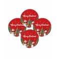 thumbnail image 7 of 15 Inch Round Placemats Set of 4, Red Christmas Snowman Non Slip Heat Insulation PP Table Mats, Winter Snowflake Green Xmas Tree Washable Place Mats for Kitchen Dining Party Table Decor, 7 of 7
