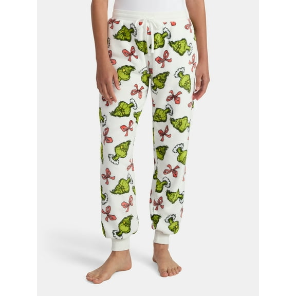 Dr. Seuss The Grinch Women's Plush Joggers, Sizes XXS-XXL