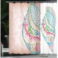 thumbnail image 4 of Ambesonne Ocean Shower Curtain, Seashells Ornate Vivid, 69"Wx84"L, Pink Blue Green, 4 of 5