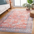 thumbnail image 3 of SAFAVIEH Arizona Walter Oriental Machine Washable Area Rug, Rust/Aqua, 6' x 6' Square, 3 of 13