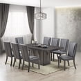 thumbnail image 2 of Pilaster Designs Voight 9-piece Vinyl and Wood Pedestal Dining Set in Gray, 2 of 6