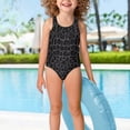 thumbnail image 3 of Uorisanigo Girls Swimsuit Size 5-6 One Piece Polyester and Spandex Beach Bathing Suit Quick Dry Black Leopard Print Summer Vacation Swimwear, 3 of 7