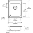 thumbnail image 2 of Elkay LRAD172255OS4 Lustertone Classic 17 x 22 x 5-1/2 Single Bowl Drop-in ADA Sink, OS4-Hole, Stainless, 2 of 7