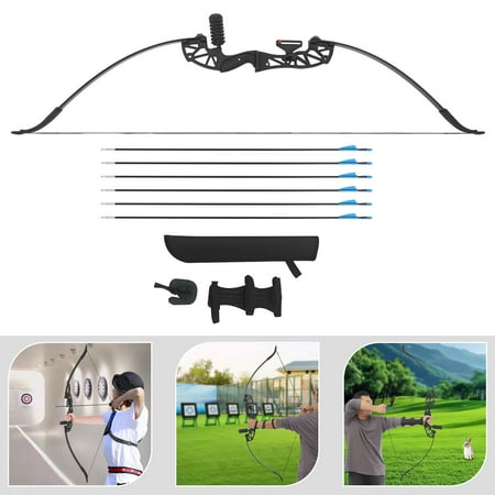 TFCFL 40LBS Recurve Bow Kit Portable Outdoor Hunting Takedown Recurve Bow Set Arrow Kit Right-handed Bow
