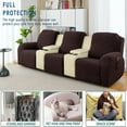 thumbnail image 2 of 8 Piece Stretch Recliner Slipcover Jacquard Recliner Loveseat Covers with Side Pocket Anti-Slip Fitted Couch Furniture Protectors with Elastic Bottom, For 3 Seater, 2 of 7