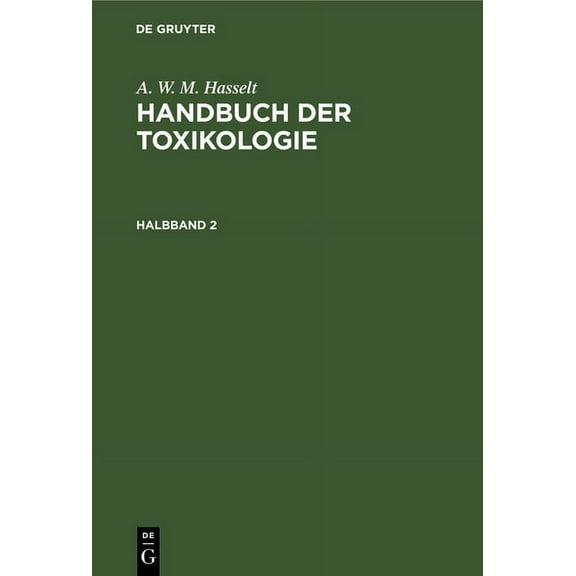 Handbuch der Toxikologie (Hardcover)