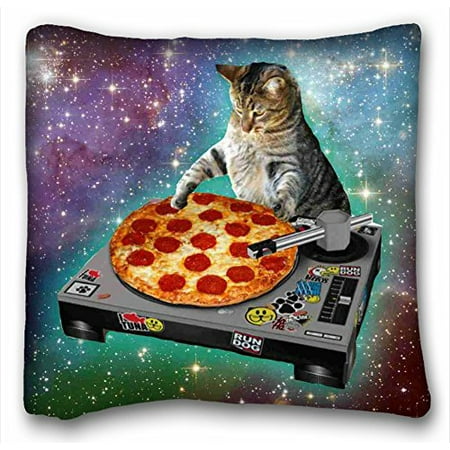 RYLABLUE Food Funny Creative Hipster DJ Cat Pizza Cat Galaxy Pizza Cat  Design Zippered pillowcase Two Side Size 18x18 inches Two Side Print |  Walmart Canada