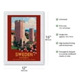 thumbnail image 2 of Visby Sweden - The Town of Ruins and Roses - City Wall - Vintage Travel Poster by Ivar Gull c.1937 - Japanese Unryu Rice Paper Art Print (Unframed) 12 x 16 in, 2 of 4