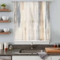 thumbnail image 4 of Beige Grey Sheer Curtains 96 Inch Length, Light Filtering Voile Curtain Panel, Abstract Mottled Art Retro Modern Painting Rod Pocket Drapes Window Treatments for Living Room Bedroom 52"x96", 4 of 9