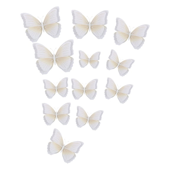 Unique Bargains 12Pcs 3D Butterfly Wall Stickers Removable Fresco Sticker