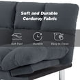 thumbnail image 3 of BSHTI Corduroy Futon Sofa Bed, 67.3" 3 in 1 Convertible Sofa Bed with Adjustable Armrests, Split-Back Design, Loveseat Sofabed for Apartment, Living Room, Office(Dark Gray), 3 of 15