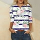 thumbnail image 1 of Fiudx Camisas de Mujer Camiseta Holgada de Manga 3/4 con Botones Estampados para Mujer, 1 of 4