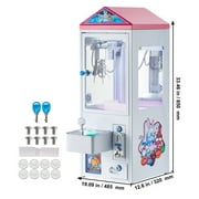 KFFKFF Mini Claw Crane Machine, Claw Range 0-3 & Lift 0-5, Arcade-Style Prize Catcher, Exciting Light & Sound Effects