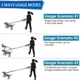 thumbnail image 5 of Double Dog Leash with 2 Handles, 360 Swivel No Tangle Dual Dog Leash, Comfortable Shock Absorbing Reflective Bungee for Two Pets (18~120 lbs, Black), 5 of 7