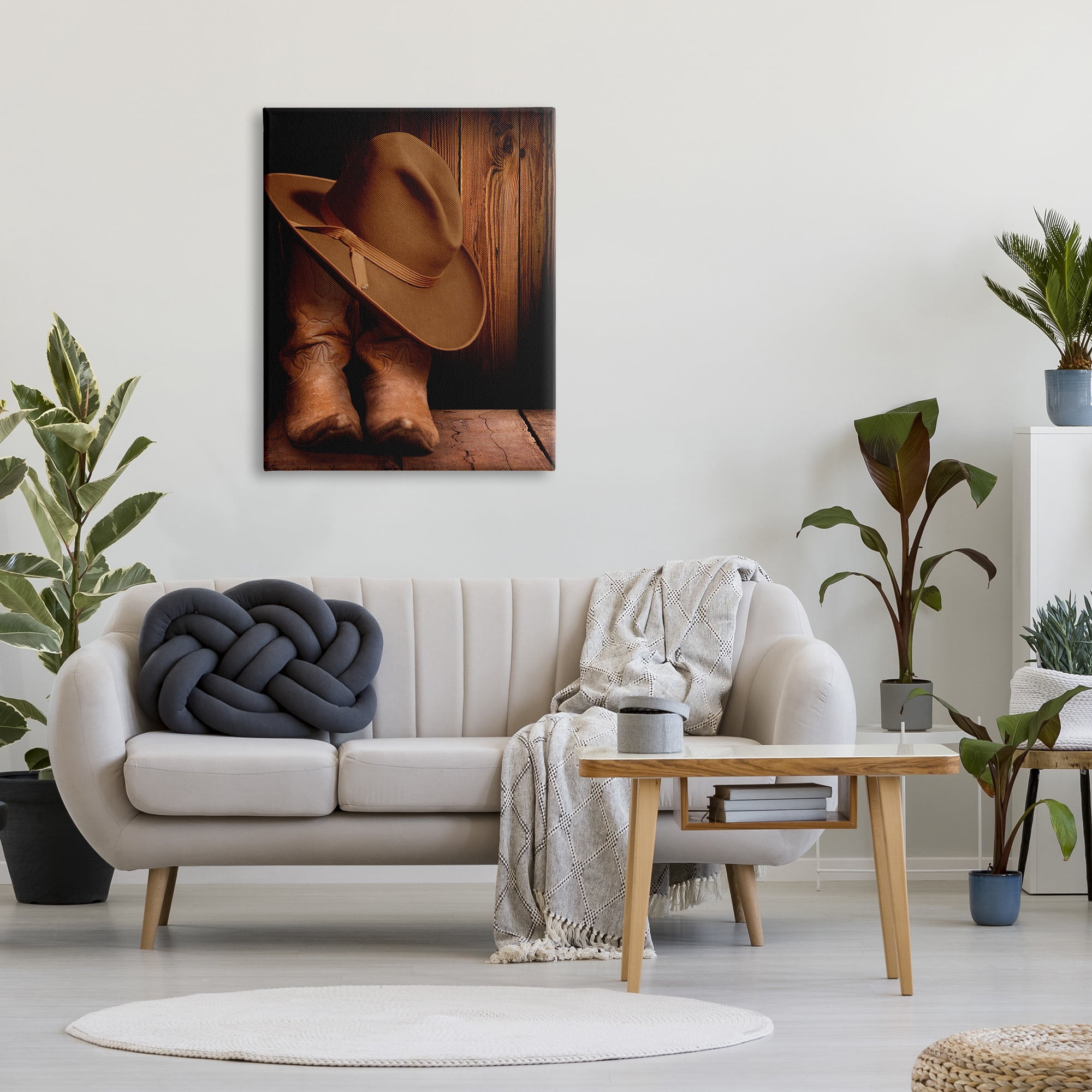 Stupell Industries Cowboy Boots & Hat Literature & Flim Photography Gallery Wrapped Canvas Art Print Wall Art, 30 x 40