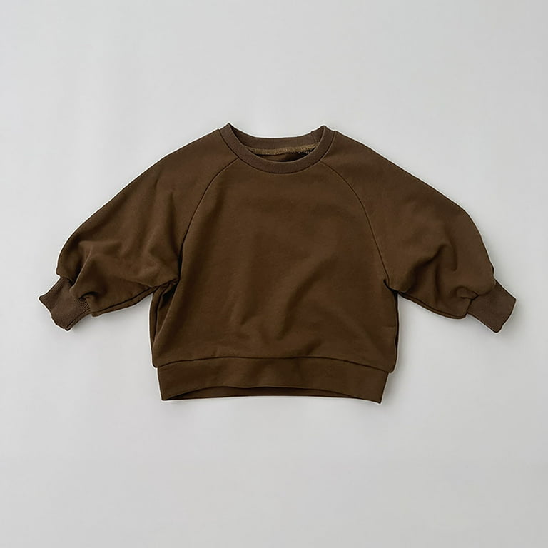 Toddler Boys Sweatshirts Kids Baby Girls Basic Crewneck Pullover