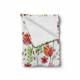 thumbnail image 2 of Floral Soft Flannel Fleece Throw Blanket, Scribbles of Flowers and Leaves in Watercolor Effect, Cozy Plush for Indoor and Outdoor Use, 50" x 70", Pink Green, by Ambesonne, 2 of 6