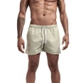 thumbnail image 1 of TSADFHJI Swimming Trunks Men 9 Inch Mens Solid Color Three Part Beach Pants Straight Tube Loose Sports Shorts Xxl Khaki, 1 of 9