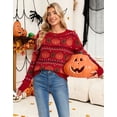 thumbnail image 6 of Halloween Sweaters for Women 2026 Fall Pumpkin Knit Pullover Sweater Fair isle Crewneck Red Sweaters Shermie, 6 of 9