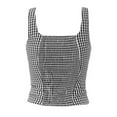 thumbnail image 4 of Lace Trim Sweet Plaid Contrast Button Fitted Vest, 4 of 5