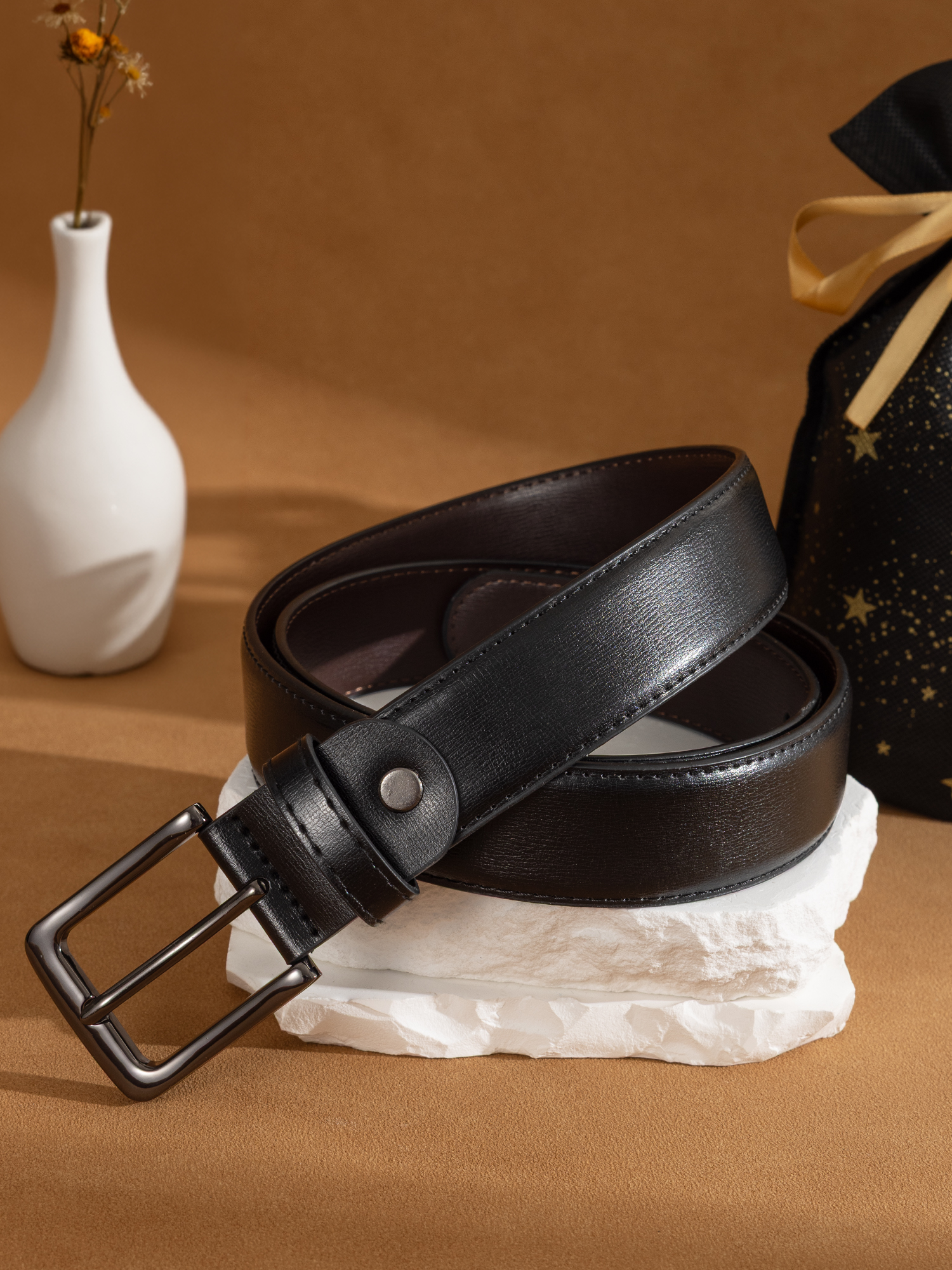 Timarkment Men's Classic Leather Belt Black photo 7