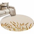 thumbnail image 2 of Round Area Rug 3ft, Watercolor Wheat Farm Grain on Flax Non-Shedding Washable Area Rug, Farmhouse Retro Cereal Plant Non Slip Low-Profile Circle Rugs for Living Room, Bedroom Dining Room, 2 of 9